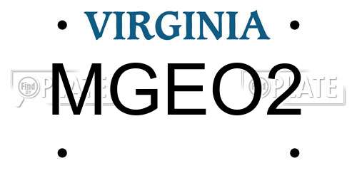 MGEO2 Virginia License Plate
