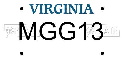 MGG13 Virginia License Plate