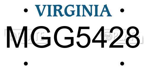 MGG5428 Virginia License Plate