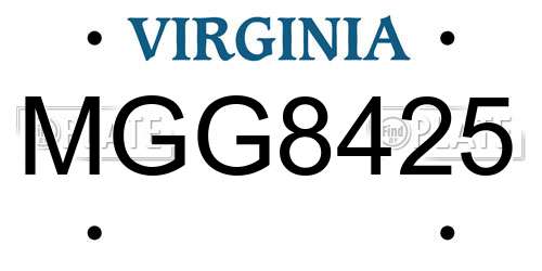 MGG8425 Virginia License Plate