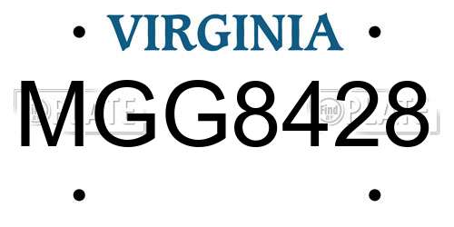 MGG8428 Virginia License Plate