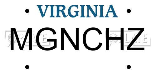 MGNCHZ Virginia License Plate