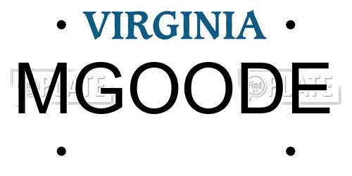 MGOODE Virginia License Plate