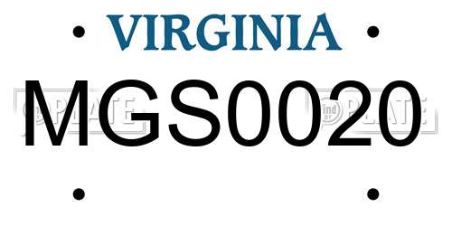 MGS0020 Virginia License Plate