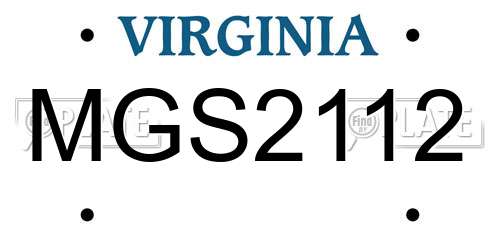 MGS2112 Virginia License Plate