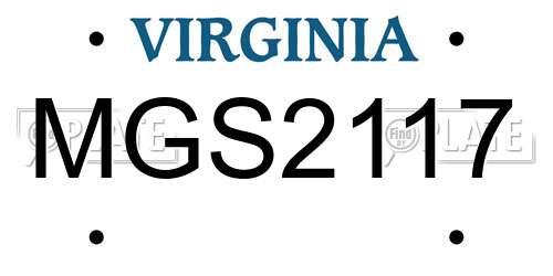 MGS2117 Virginia License Plate