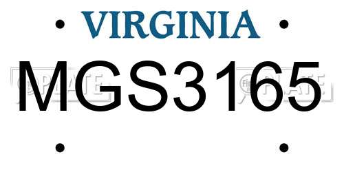 MGS3165 Virginia License Plate