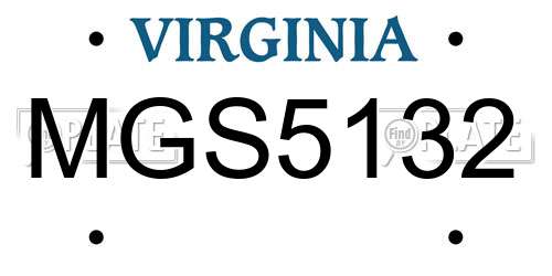 MGS5132 Virginia License Plate