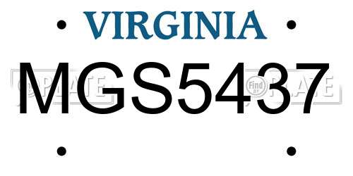 MGS5437 Virginia License Plate