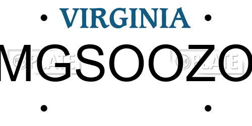 MGSOOZO Virginia License Plate