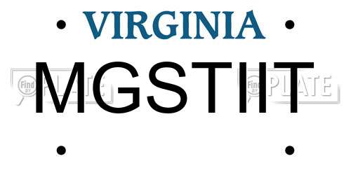 MGSTIIT Virginia License Plate