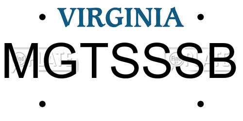 MGTSSSB Virginia License Plate