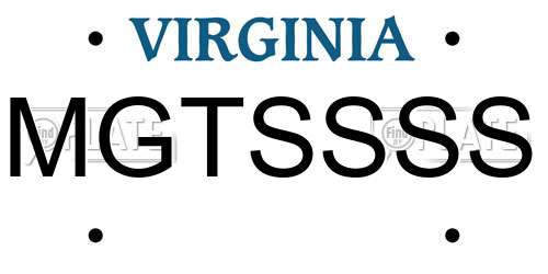 MGTSSSS Virginia License Plate