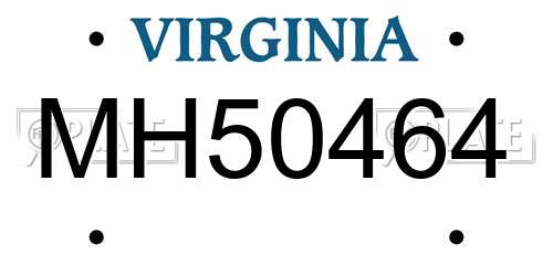 MH50464 Virginia License Plate