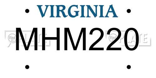 MHM220 Virginia License Plate