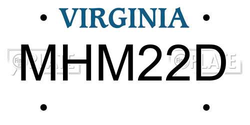 MHM22D Virginia License Plate