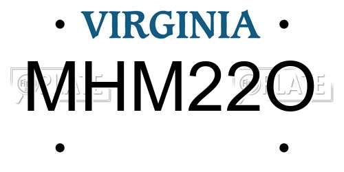 MHM22O Virginia License Plate