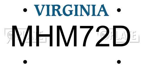 MHM72D Virginia License Plate