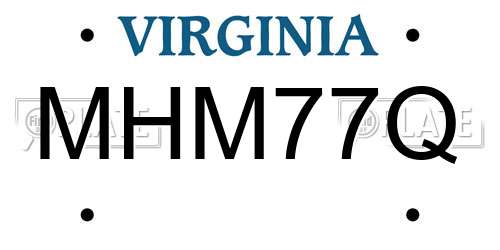 MHM77Q Virginia License Plate