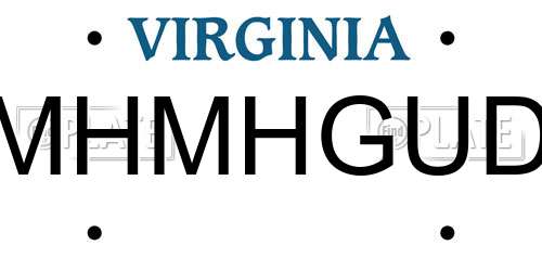 MHMHGUD Virginia License Plate
