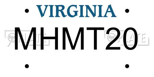 MHMT20 Virginia License Plate