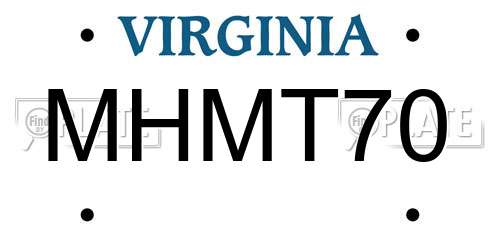 MHMT70 Virginia License Plate