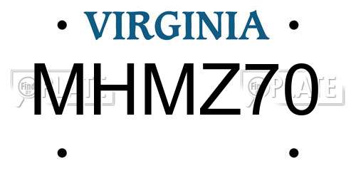 MHMZ70 Virginia License Plate