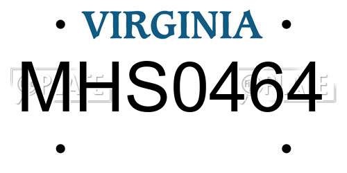 MHS0464 Virginia License Plate
