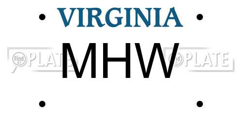 MHW Virginia License Plate