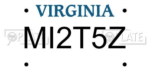 MI2T5Z Virginia License Plate