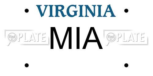 MIA Virginia License Plate