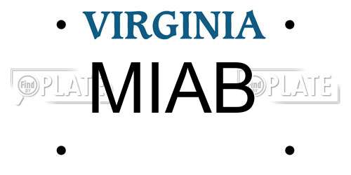MIAB Virginia License Plate