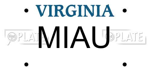 MIAU Virginia License Plate