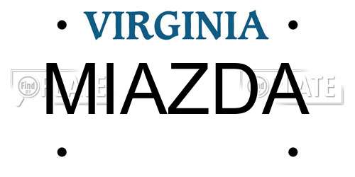 MIAZDA Virginia License Plate