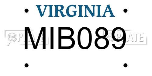 MIB089 Virginia License Plate