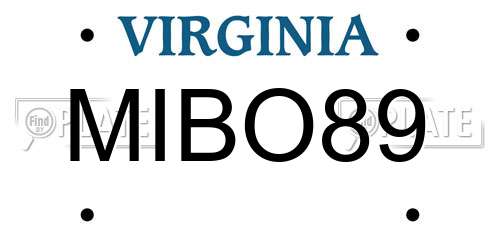 MIBO89 Virginia License Plate