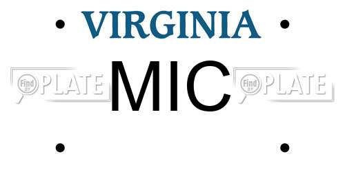 MIC Virginia License Plate