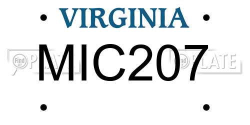 MIC207 Virginia License Plate