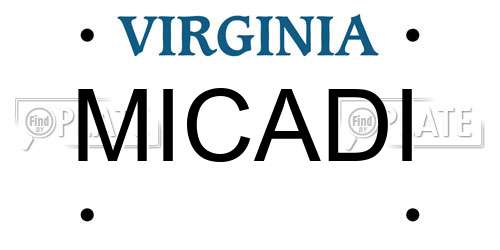MICADI Virginia License Plate
