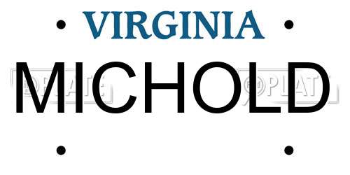 MICHOLD Virginia License Plate