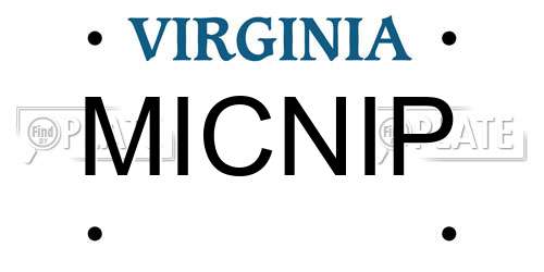 MICNIP Virginia License Plate