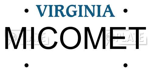MICOMET Virginia License Plate