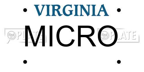 MICRO Virginia License Plate