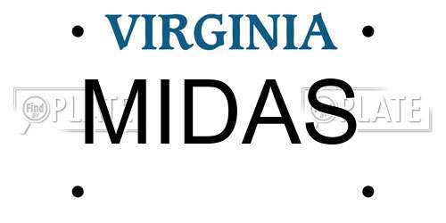 MIDAS Virginia License Plate