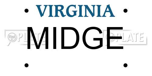 MIDGE Virginia License Plate
