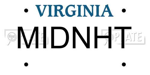 MIDNHT Virginia License Plate
