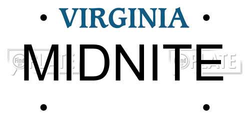 MIDNITE Virginia License Plate