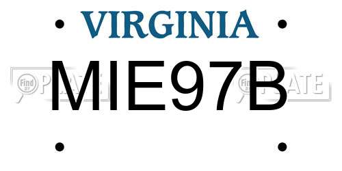 MIE97B Virginia License Plate
