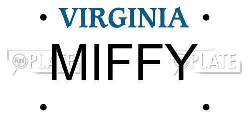 MIFFY Virginia License Plate