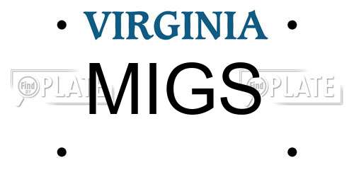MIGS Virginia License Plate